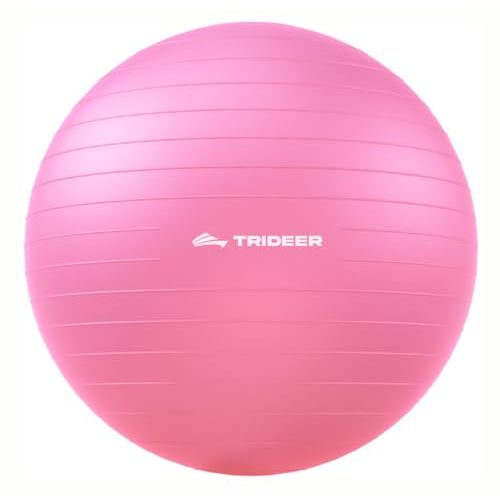 Trideer Extra Thick Yoga Ball Exercise Ball, 5 Sizes Gym Ball, Heavy Duty Ball Chair for Balance, Stability, Pregnancy, Quick Pump Included