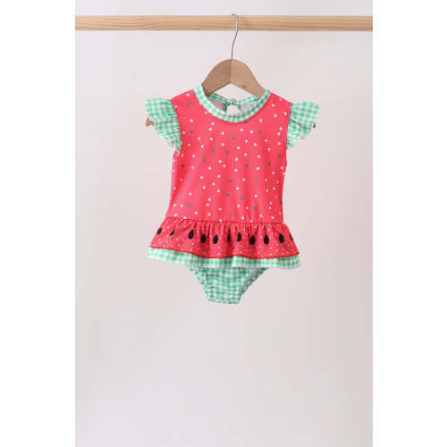 Red Watermelon UPF Swim One-Piece
