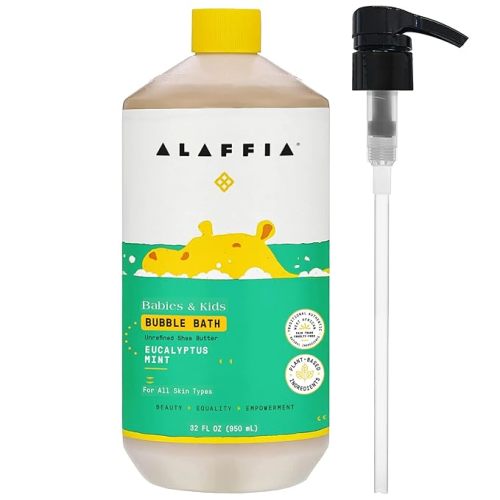 Alaffia Bubble Bath for Babies & Kids, Lemon Lavender 2-Pack – Long-Lasting, Moisture-Rich Bubbles with Shea Butter, 32 Fl Oz Ea