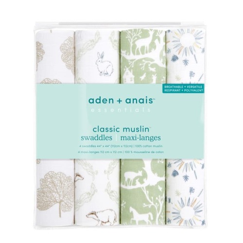 Harmony Cotton Muslin Swaddles 4pk | aden + anais