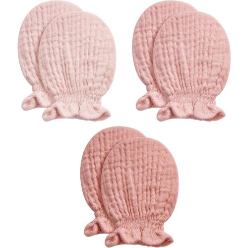 Pro Goleem Muslin Baby Mittens for Newborn, 100% Cotton No Scratch Soft Breathable Gloves for Boys and Girls 0-6 months