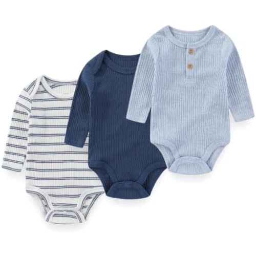 Baby Long Sleeve Bodysuits Set Cotton Infant Boy Girl Clothes Outfit