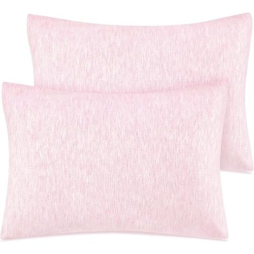 Zenssia Organic Cotton Toddler Pillowcase/Travel Pillowcase Pack of 2 Set 13x18 Inches with Envelope Closure - Soft & Breathable Baby Pillow Case Cover Solid Pink