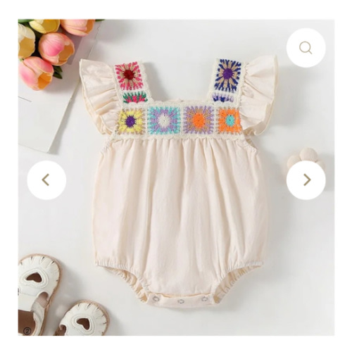 Crochet Strap Flutter Romper