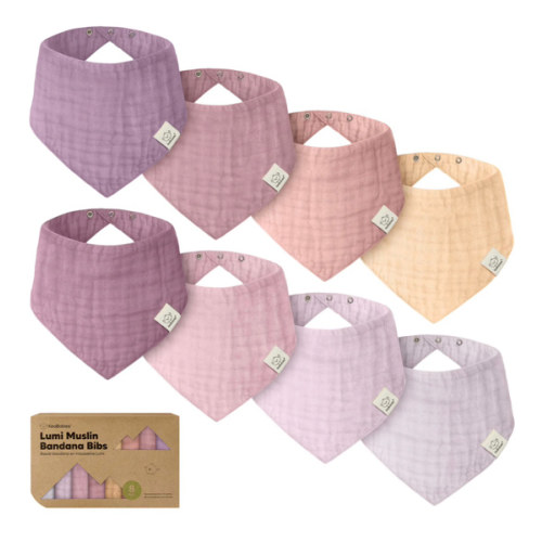 8-Pack Lumi Muslin Bandana Bibs