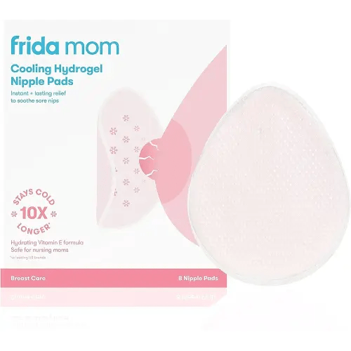 Frida Mom Cooling Hydrogel Nipple Pads - Soothing Nursing Pads, Made for Sore Nipples, Breastfeeding Essentials for Mom, 8 Count