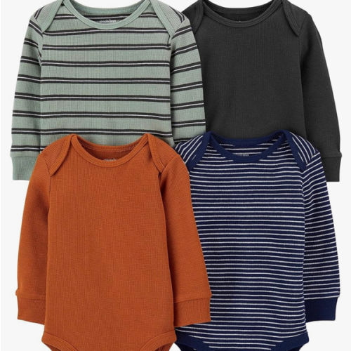 Simple Joys by Carter's Baby 4-pack Soft Thermal Long Sleeve Bodysuits