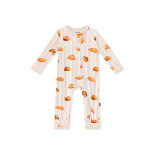 Zippered Romper in Croissant