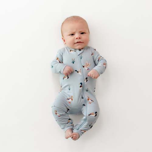 Zippered Romper in Mallard Duck