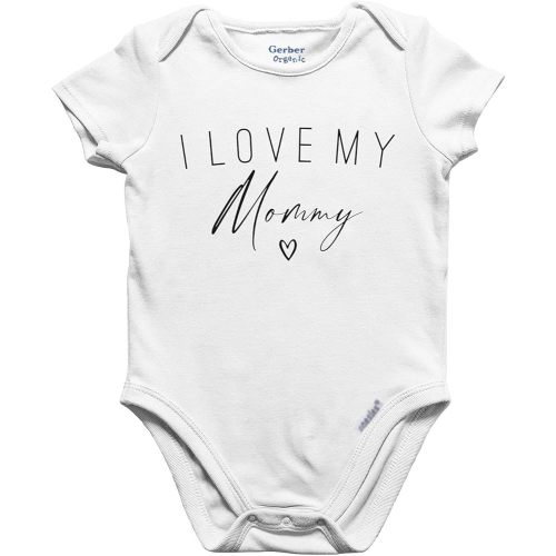 Brain Juice Tees Mommy Baby Romper- Cute I Love My Mommy - Organic Cotton Baby