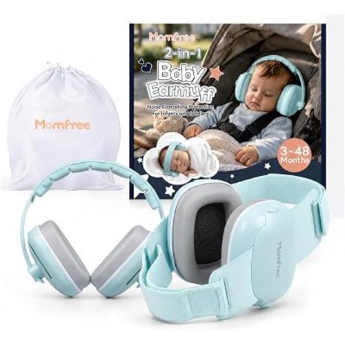 2-in-1 Baby Ear Muffs Noise Protection Blue - 25dB Sound Reduction