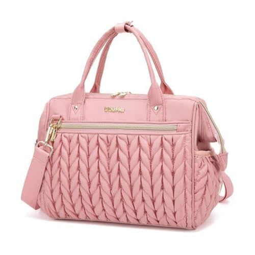 Small Diaper Bag, Medium Diaper Bag Tote, Convertible Backpack Tote Bag for Women Diaper Purse, Stylish Travel Baby Bag (Pink)