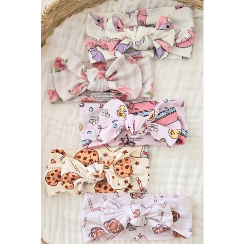 Printed Knit Large Bow Headwraps