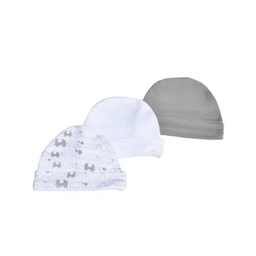 Playette 3 Pack Cap Elephant Grey | Baby Bunting AU