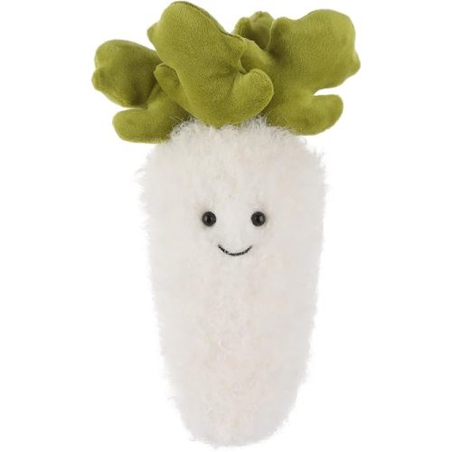 Apricot Lamb Radish Plush Stuffed Animals for Kids, Soft Cute Plush Toys for Baby Girl and Boy, Fluffy Radish White 9.5 Inches