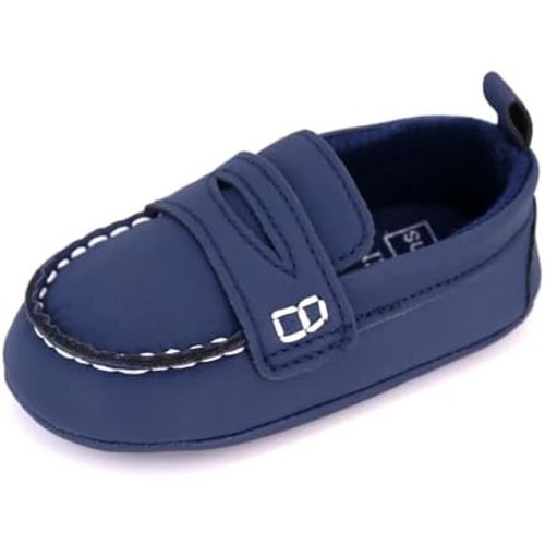 LONSOEN Baby Girls Boys Loafers Prewalker Dress Crib Shoes