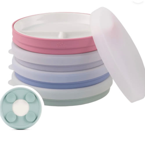 7.8"/20cm Porcelain Divided Plates Suction Sleeve + Lids