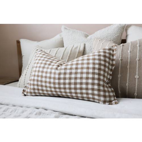 Esmee Brown Gingham Cushion 50x30