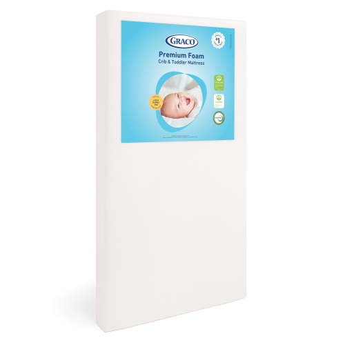 Graco Solano 5-in-1 Convertible Baby Crib with Drawer in Pebble Gray & Premium Foam Crib Mattress