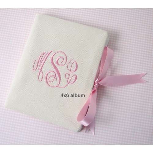 Personalized Photo Album ~ Monogram Brag Book ~ Custom Baby Photo Album ~ Ivory Cotton Photo Album ~ Custom Wedding Album ~ 4x6 Photo Album