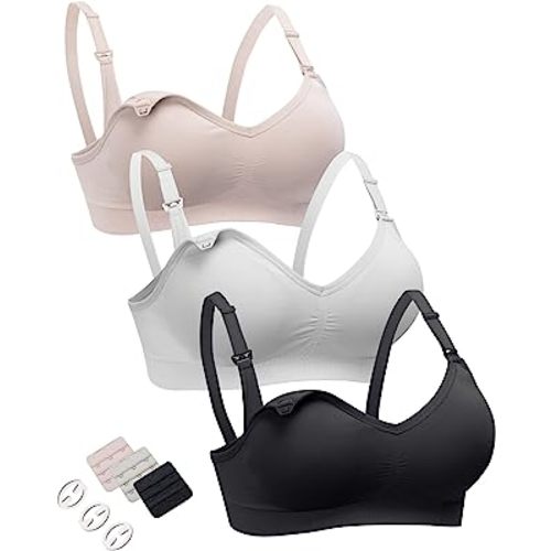 HOFISH&nbsp;Nursing&nbsp;Bras&nbsp;for&nbsp;Maternity&nbsp;Breastfeeding&nbsp;Seamless&nbsp;Wirefree&nbsp;Push&nbsp;Up&nbsp;Bras&nbsp;for&nbsp;Womens&nbsp;Pregnancy&nbsp;Everyday&nbsp;Comfort&nbsp;3Pack at Amazon Women’s Clothing store