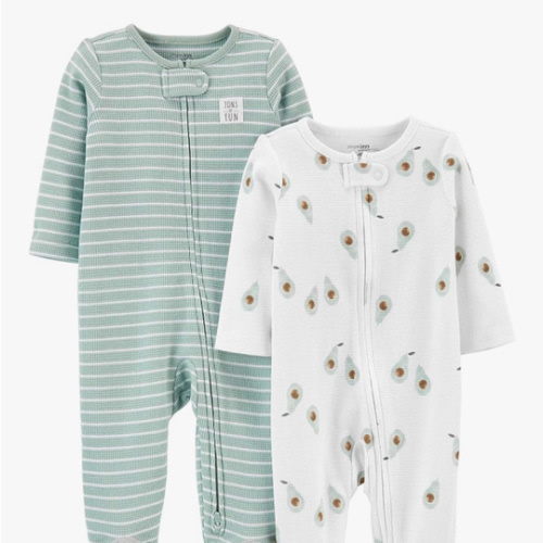 Simple Joys by Carter's Baby 2-Way Zip Thermal Footed Sleep and Play, Pack of 2