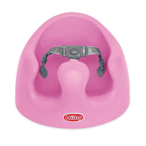 Nuby My Baby Seat, Foam Booster Seat with 3-Point Harness, Pink
