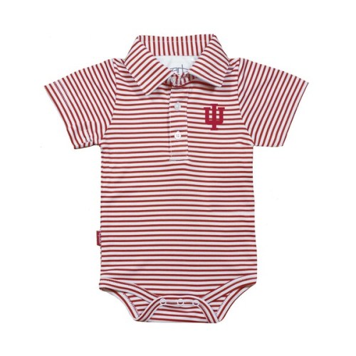 Indiana Hoosiers Garb Infant Carson Polo Bodysuit - Crimson/White