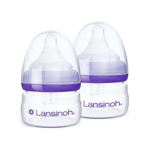 Lansinoh Anti-Colic Baby Bottles, 2 Ounces, 2 Count