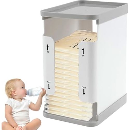 ZLHETWT 1700ml Breastmilk Freezer Organizer, Clear Freezer and Fridge Organizer Bins Reusable Breast Milk Storage Tower First in First Out Breastmilk Bag Organizer for Freezing Breastmilk Freezer