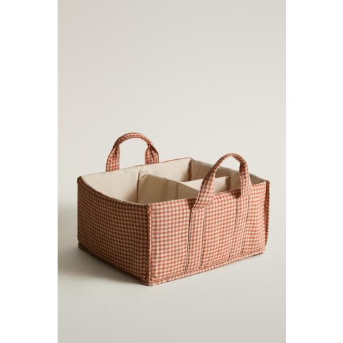 COTTON GINGHAM BABY ORGANIZER - Dark orange | ZARA United States
