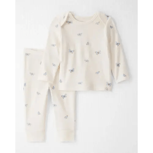 Baby Girl 2-Piece Organic Cotton Ribbed Knit Set in Butterfly Breeze Print - Little Planet | Carter's