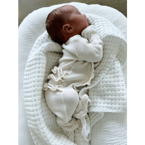 Organic Waffle Ruffle Zip Footie – Little Josie's