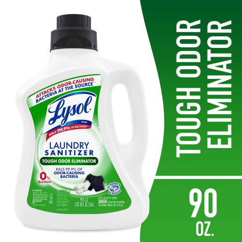 Lysol Tough Odor Eliminator Laundry Sanitizer Additive, , 0% Bleach, Eliminates Odor Causing Bacteria, 90 oz