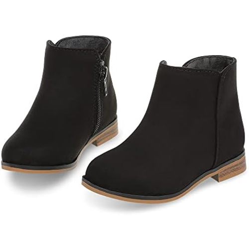 Girls Boots Kids Ankle Boots Side Zipper Booties Fashion Short Suede Low Heels