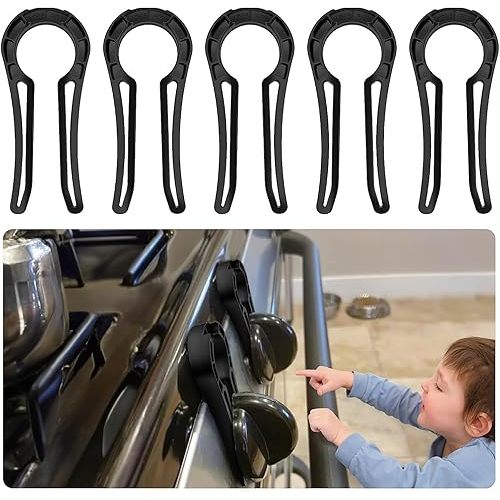 Gas Stove Safety Knob Lock, Baby Proof Stove Oven Locks, Kids Proof Stove Guard, Clear (Pack of 5)