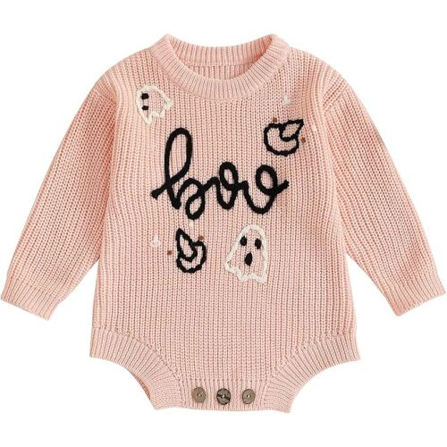 FYBITBO Baby Girl Boy Sweater Knit Oversized Pullover Sweatshirt Romper Onesie Warm Fall Winter Clothes Outfit Newborn