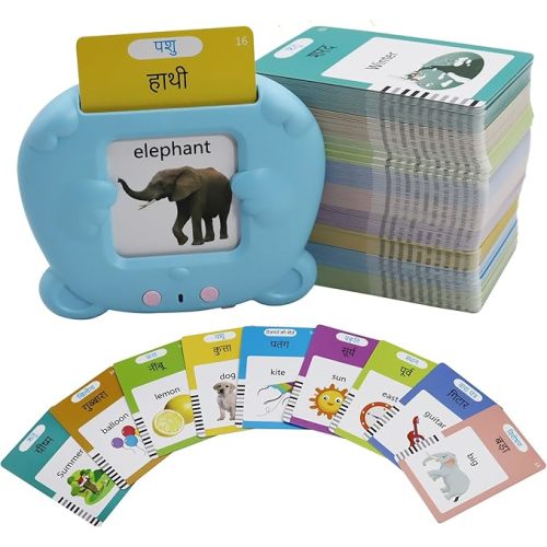 MAYAPHILOS English and French Talking Flash Cards with 510 Sight Words Learning Educational Toys to Learn French Pocket Speech Audible Flashcards for Toddlers