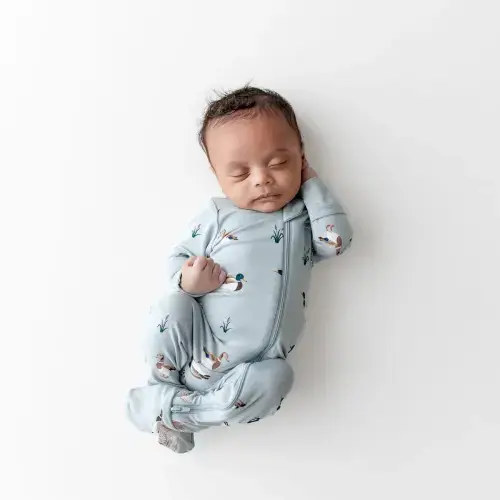 Zippered Footie in Mallard Duck