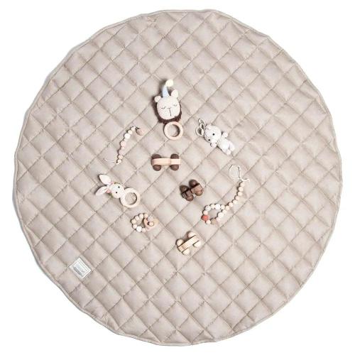 French Linen Baby Playmat in Cappuccino