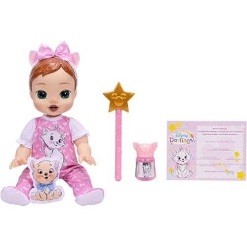 Disney Darlings 13-Inch Interactive Baby Doll – Magical Lights, Sounds, Music & Wand – Marie-Inspired Nurturing Doll with Accessories – Multiple Skin Tones, Eye Colors – Ages 2 and Up