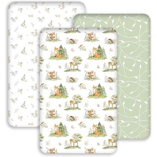 3 Pack Bedside Bassinet Sheets Girl & Boy 33" x 20" Rectangle