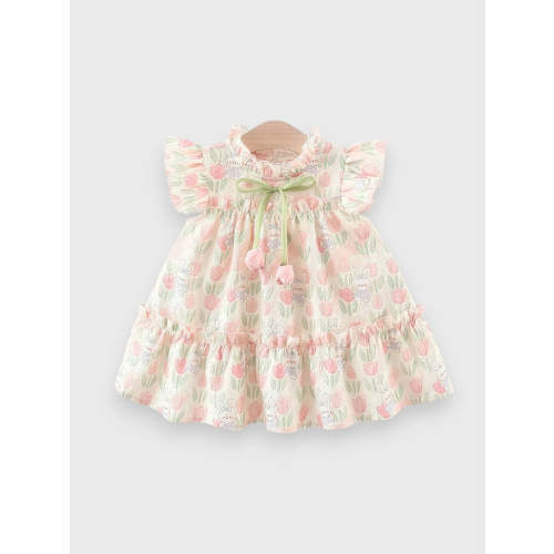 Girls Tulip Bunny Flutter Sleeve Dress