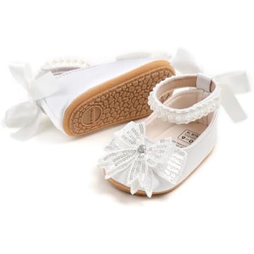 Baby Shoes Mary Jane Flats Non Slip Soft Sole Infant Toddler Sneakers First Walkers Party Christmas Dress Shoes