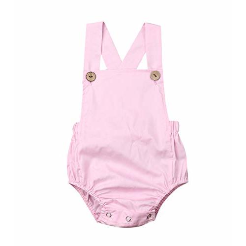 Newborn Baby 1 Piece Summer Romper Baby Girl Boy Solid Color Jumpsuit Sleeveless Backless Overalls Outfits