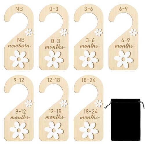 R HORSE 8Pcs Wooden Baby Closet Dividers for Boy Girl