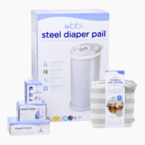 Ubbi Diaper Pail Value Gift Set - Grey
