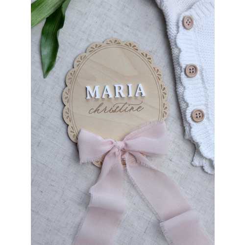 Newborn Name Announcement Sign, Personalized Baby Name Plaque, Hospital Photo Prop, Birth Announcement