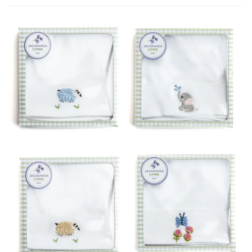 Knotted Baby Hat in Combed Cotton Embroidered | Over The Moon