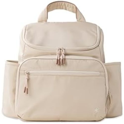 Skip Hop Diaper Bag Backpack with Portable Changing Pad Adjustable Pocket for 30 oz. Tumblers 9 Total Pockets Insulated Packing Cubes Luggage Sleeve & Stroller Straps Fits a 14” Laptop Forma Next Oat